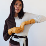 Classic Gloves in Naples Yellow Deerskin - CLYDE