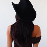 Cowboy Hat in Black Wool - CLYDE