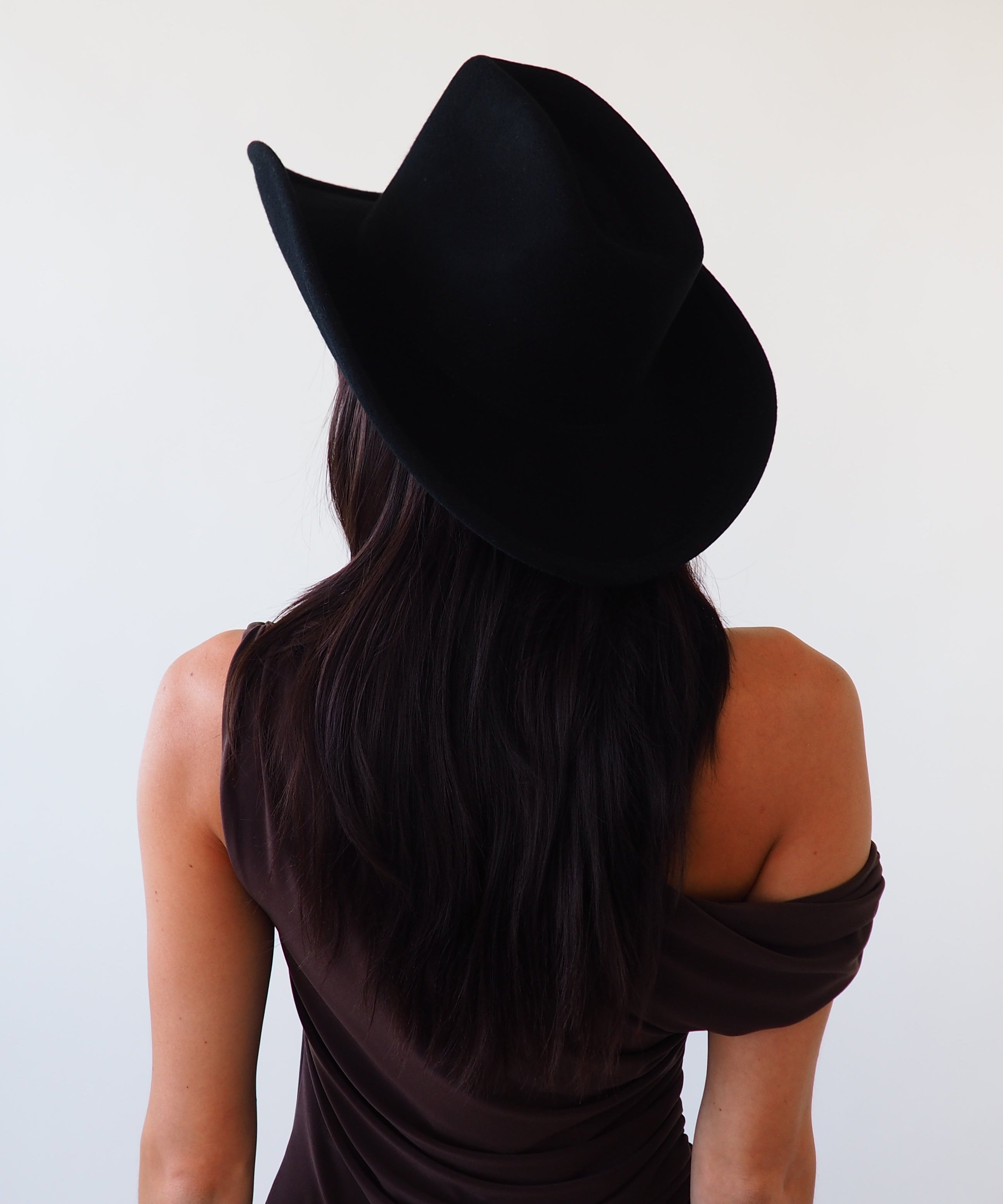Cowboy Hat in Black Wool - CLYDE
