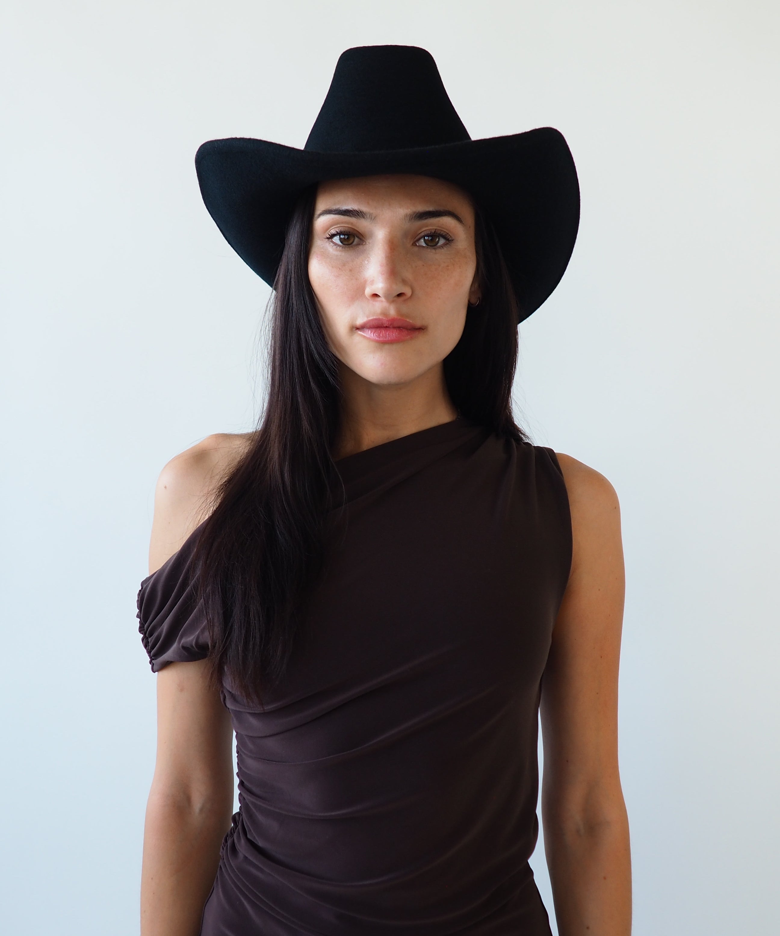 Cowboy Hat in Black Wool - CLYDE