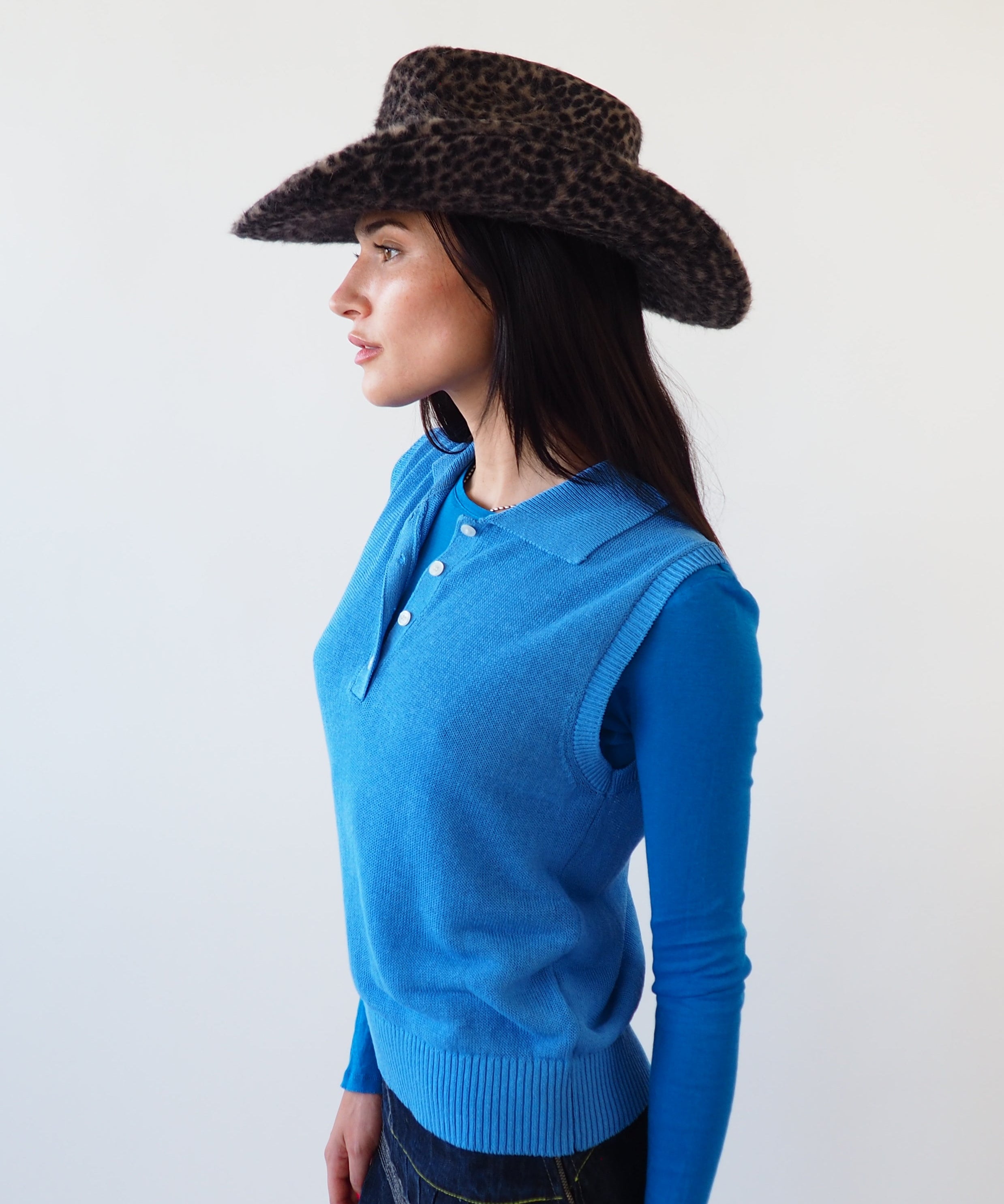 Cowboy Hat in Cheetah Spot Angora - CLYDE