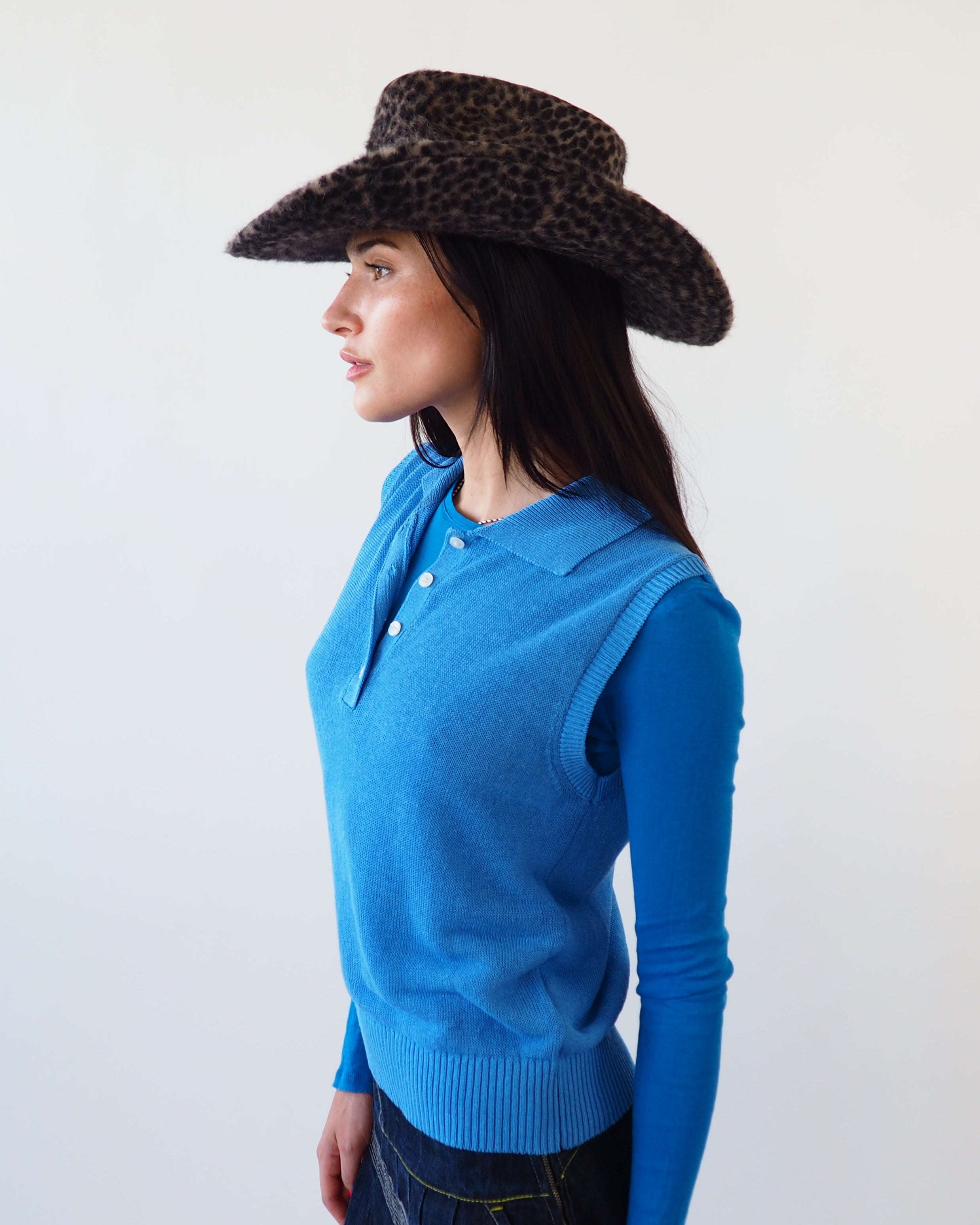 Cowboy Hat in Cheetah Spot Angora - CLYDE