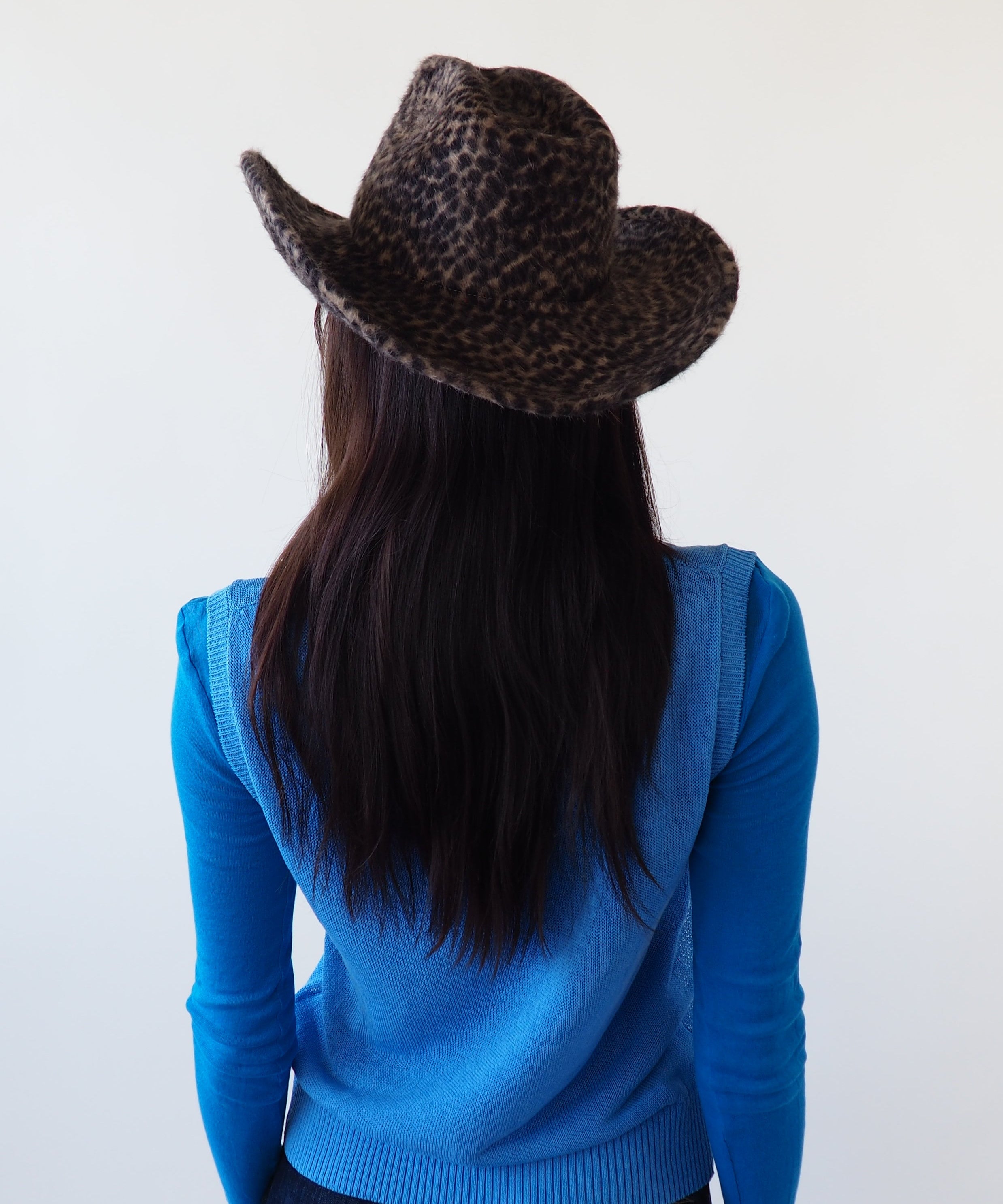 Cowboy Hat in Cheetah Spot Angora - CLYDE