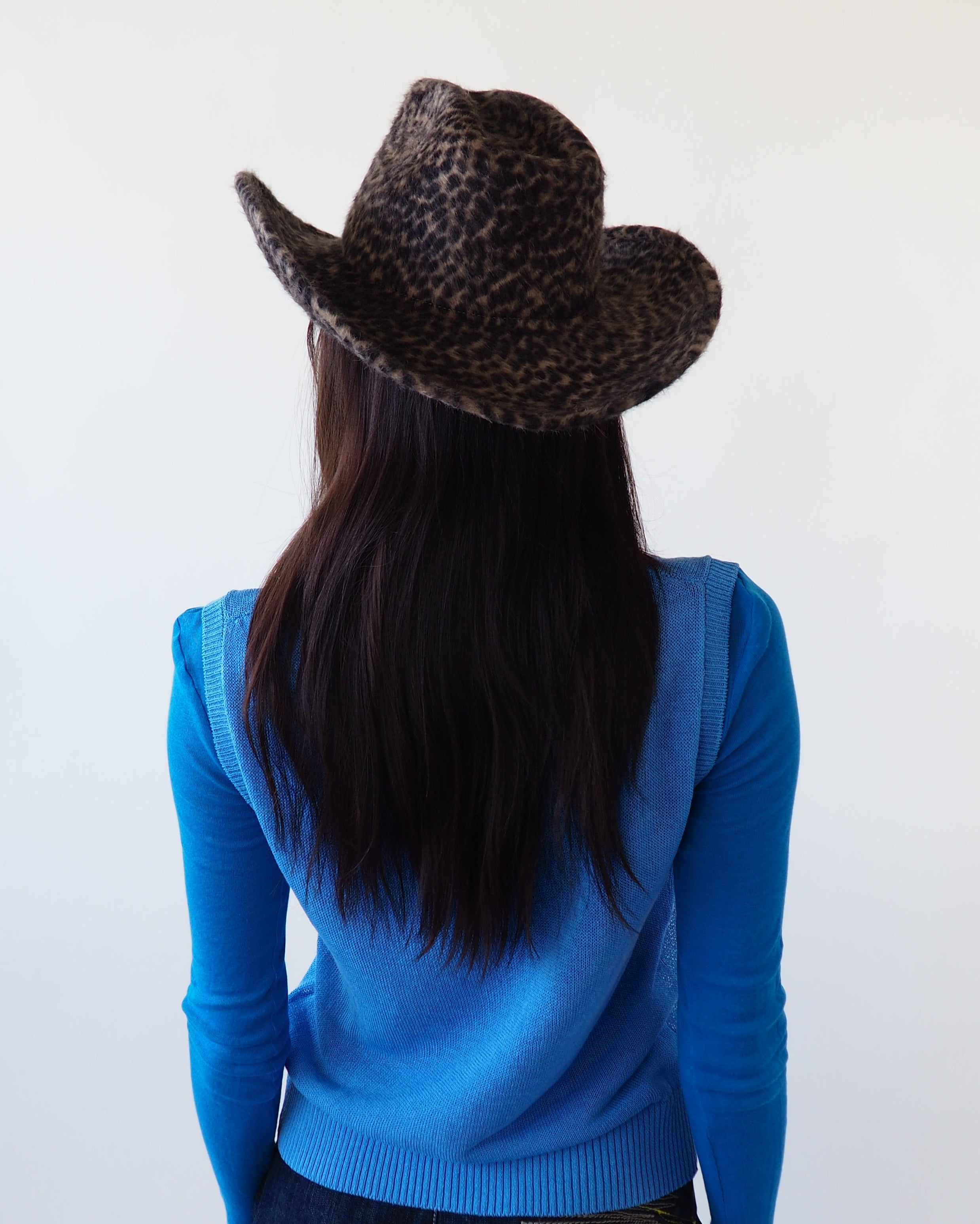 Cowboy Hat in Cheetah Spot Angora - CLYDE