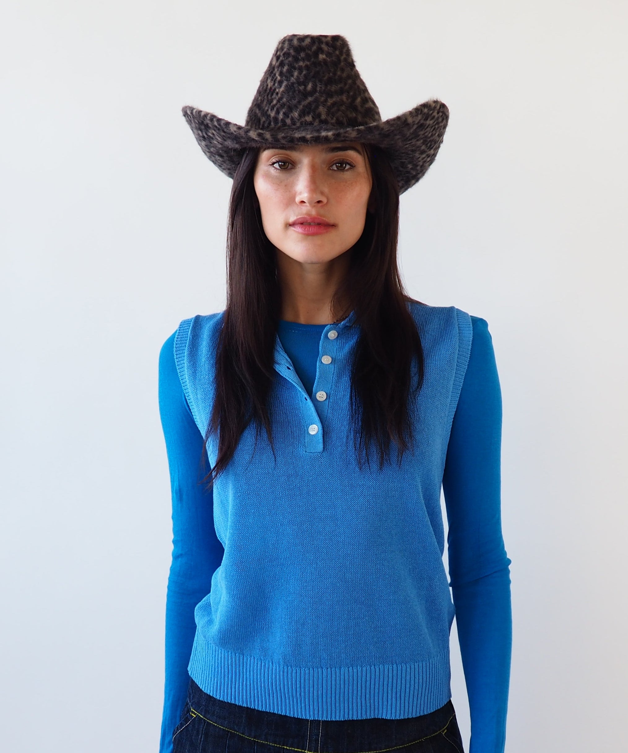 Cowboy Hat in Cheetah Spot Angora - CLYDE