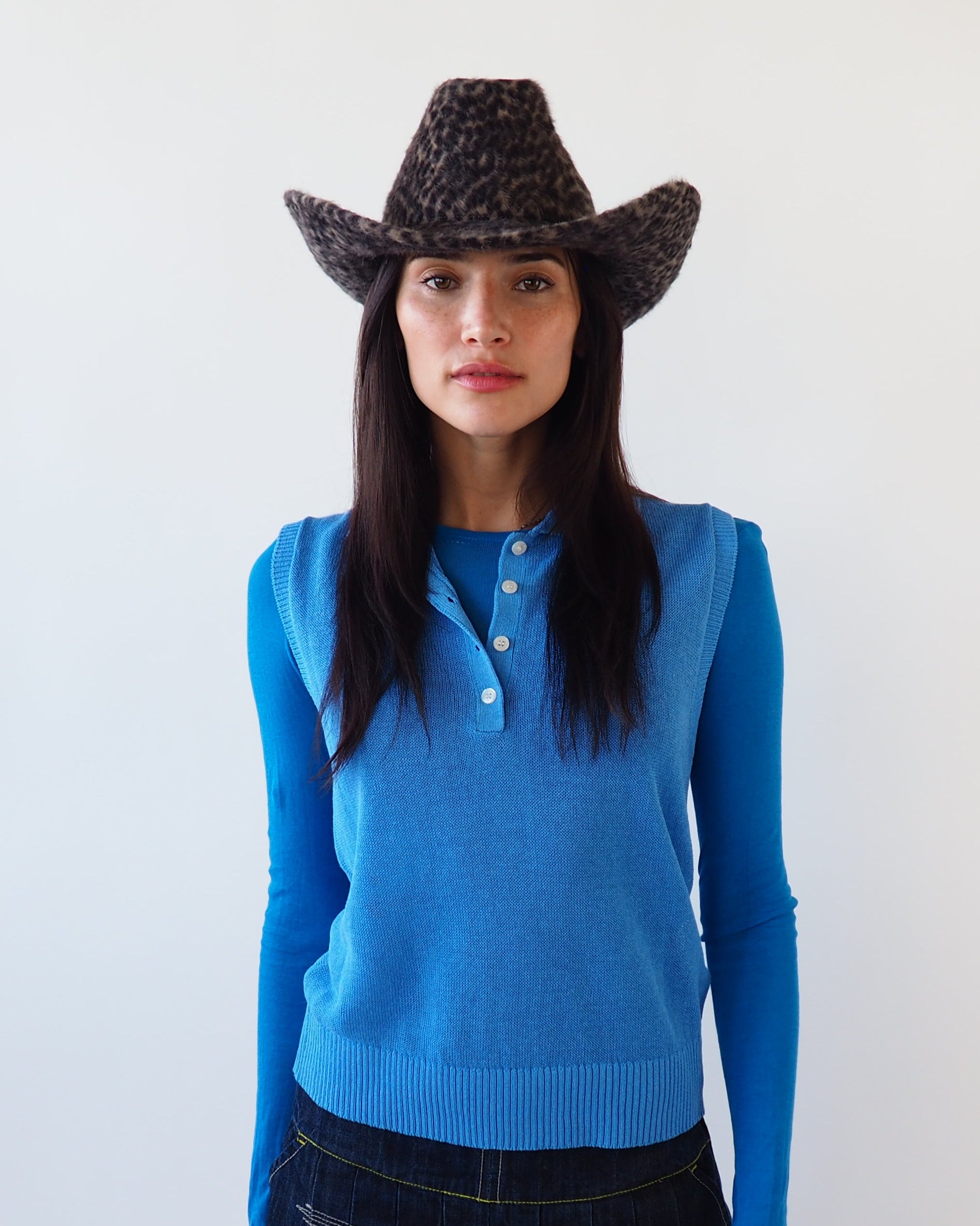 Cowboy Hat in Cheetah Spot Angora - CLYDE