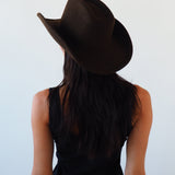 Cowboy Hat in Brown Melange Wool - CLYDE