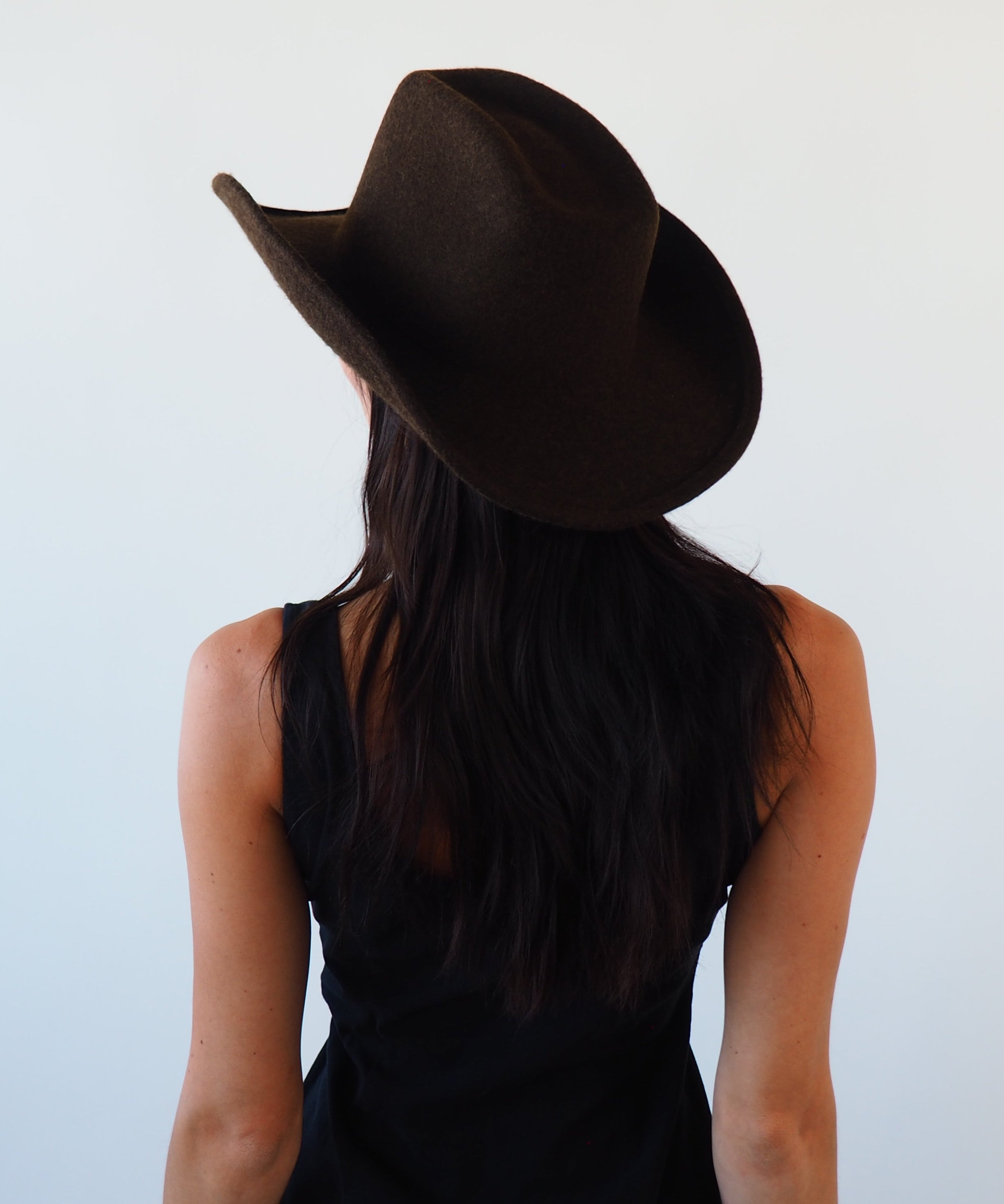 Cowboy Hat in Brown Melange Wool - CLYDE