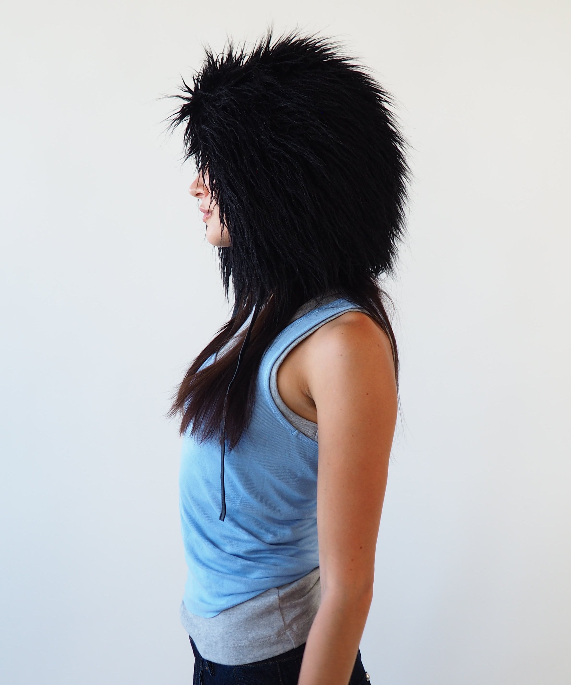Creature Hat in Black Faux Yak - CLYDE