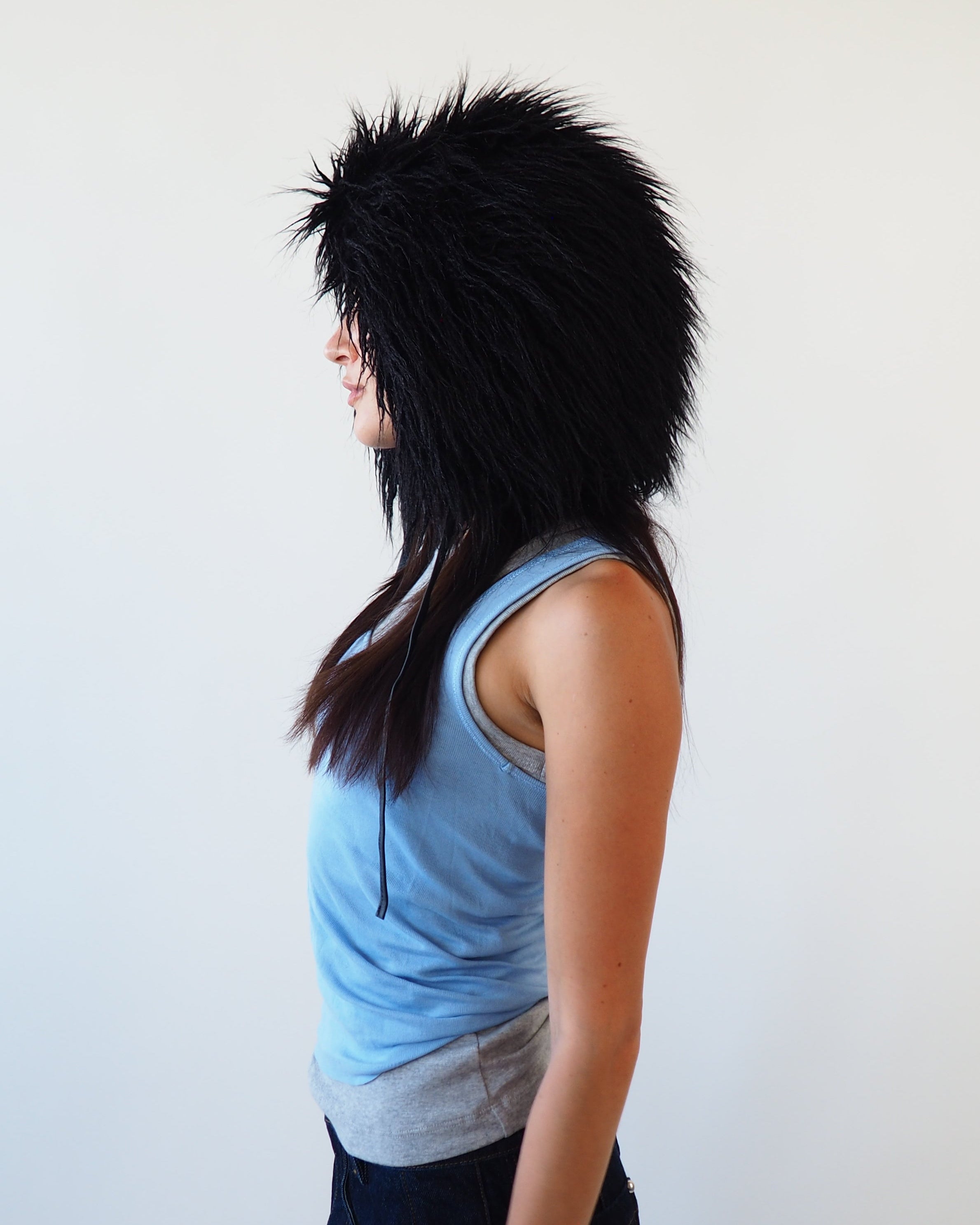 Creature Hat in Black Faux Yak - CLYDE