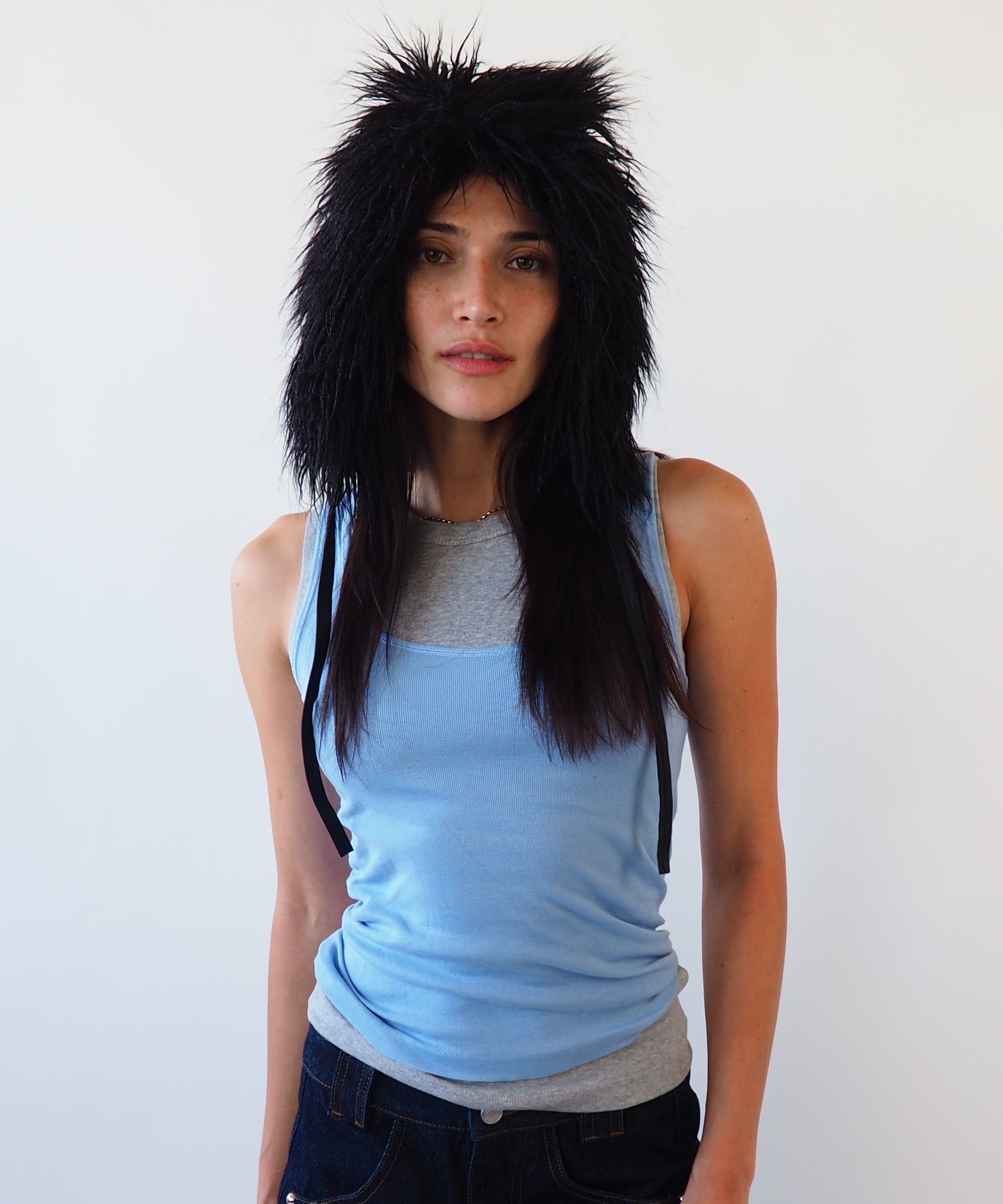 Creature Hat in Black Faux Yak - CLYDE