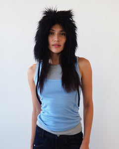 Creature Hat in Black Faux Yak - CLYDE