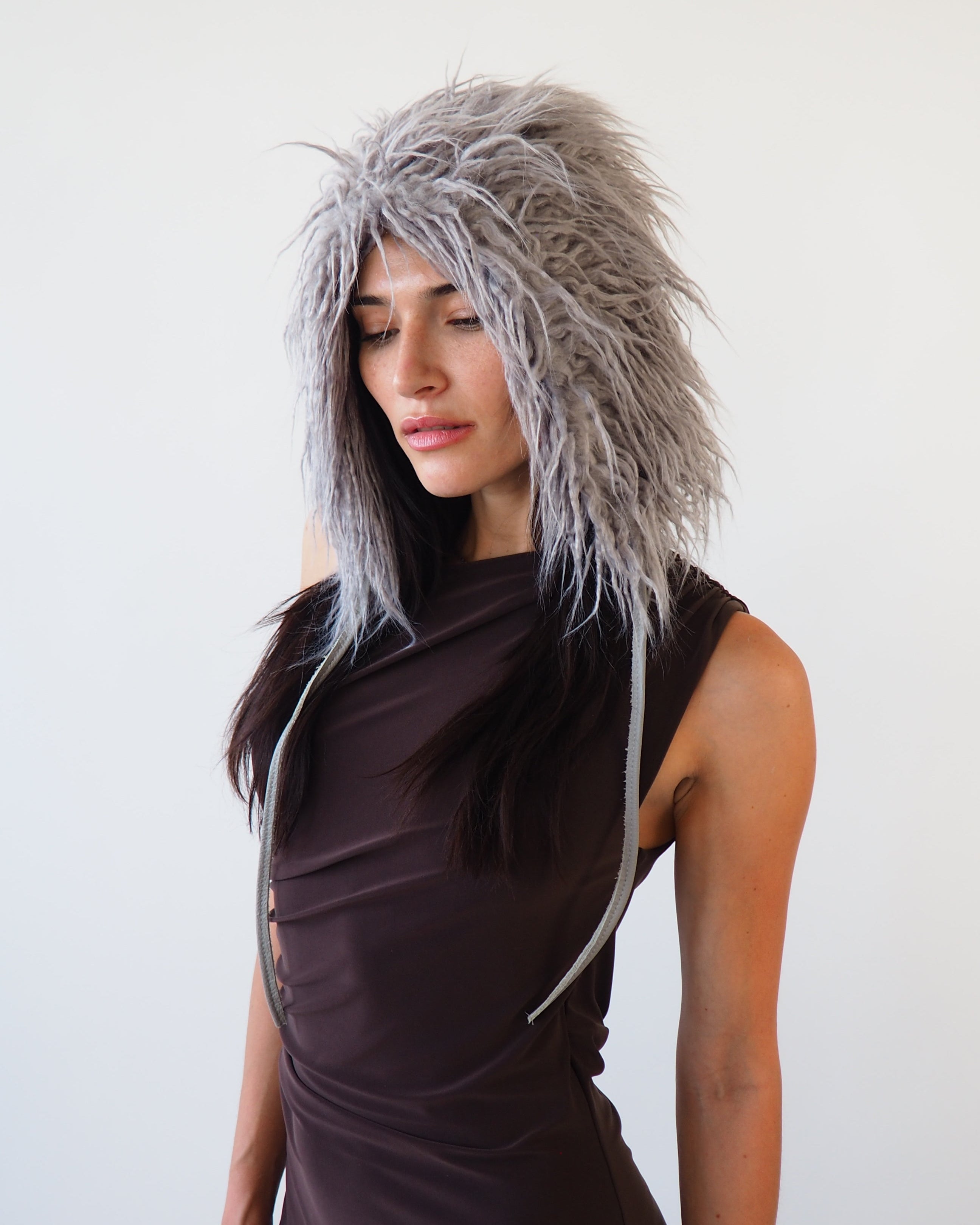 Creature Hat in Gray Faux Yak - CLYDE