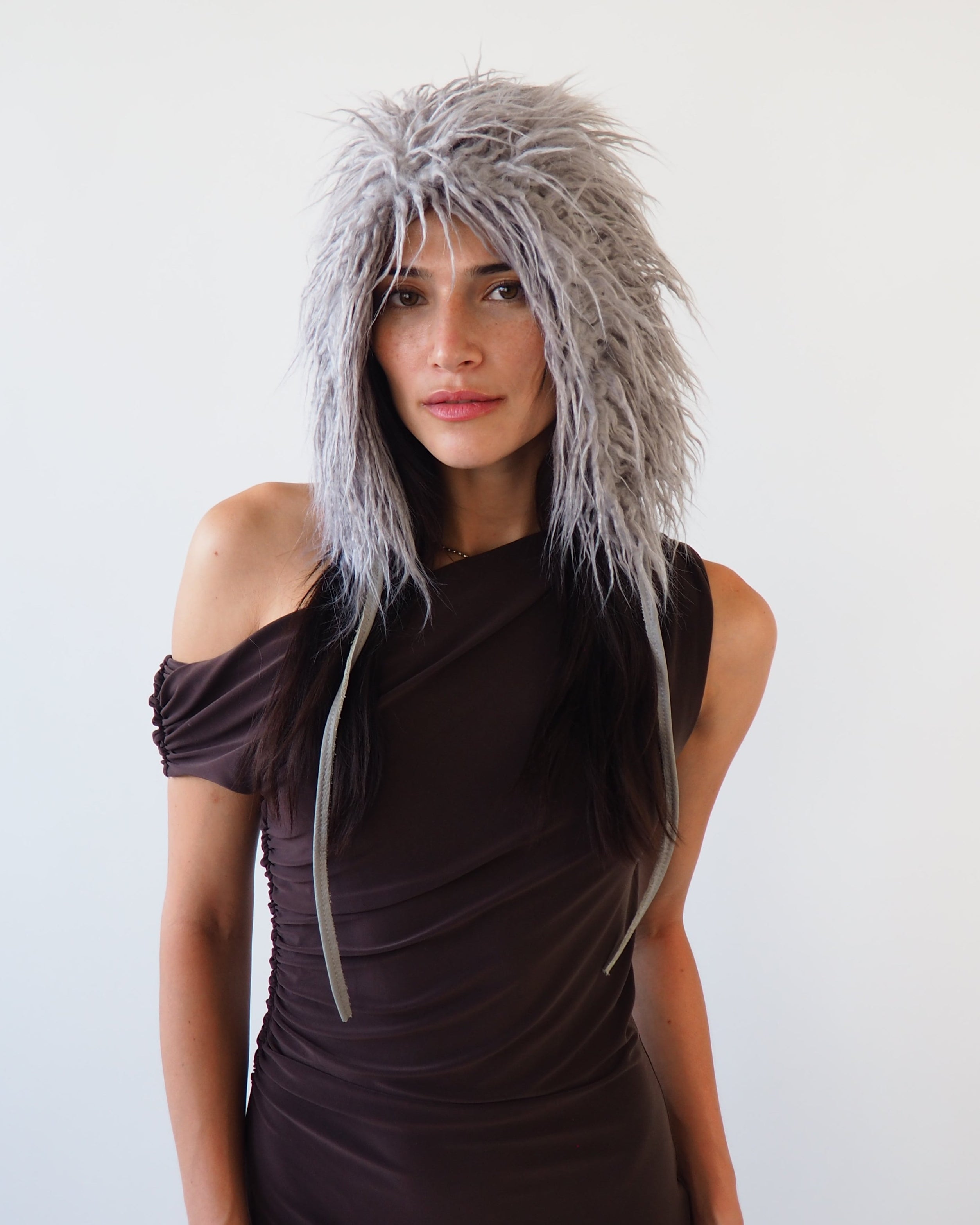 Creature Hat in Gray Faux Yak - CLYDE