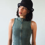 Crown Hat in Black Seagrass - CLYDE