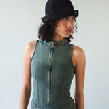 Crown Hat in Black Seagrass - CLYDE