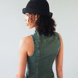 Crown Hat in Black Seagrass - CLYDE