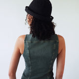 Crown Hat in Black Seagrass - CLYDE