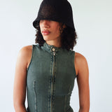 Crown Hat in Black Seagrass - CLYDE