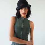 Crown Hat in Black Seagrass - CLYDE
