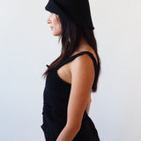 Crown Hat in Black Wool - CLYDE
