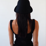 Crown Hat in Black Wool - CLYDE