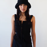 Crown Hat in Black Wool - CLYDE