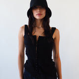 Crown Hat in Black Wool - CLYDE
