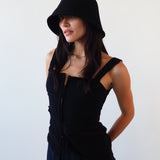Crown Hat in Black Wool - CLYDE