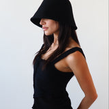 Crown Hat in Black Wool - CLYDE