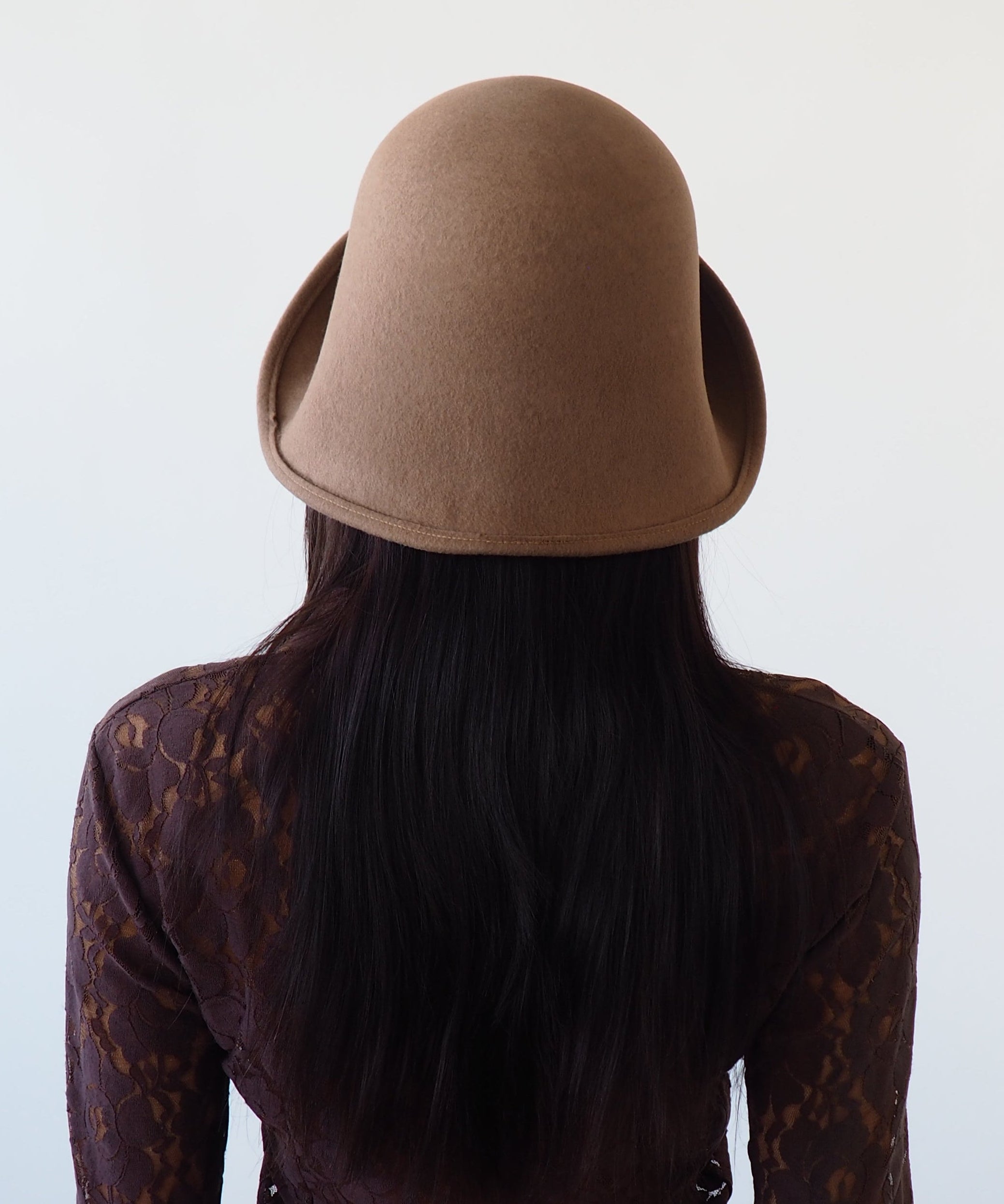 Crown Hat in Taupe Wool - CLYDE
