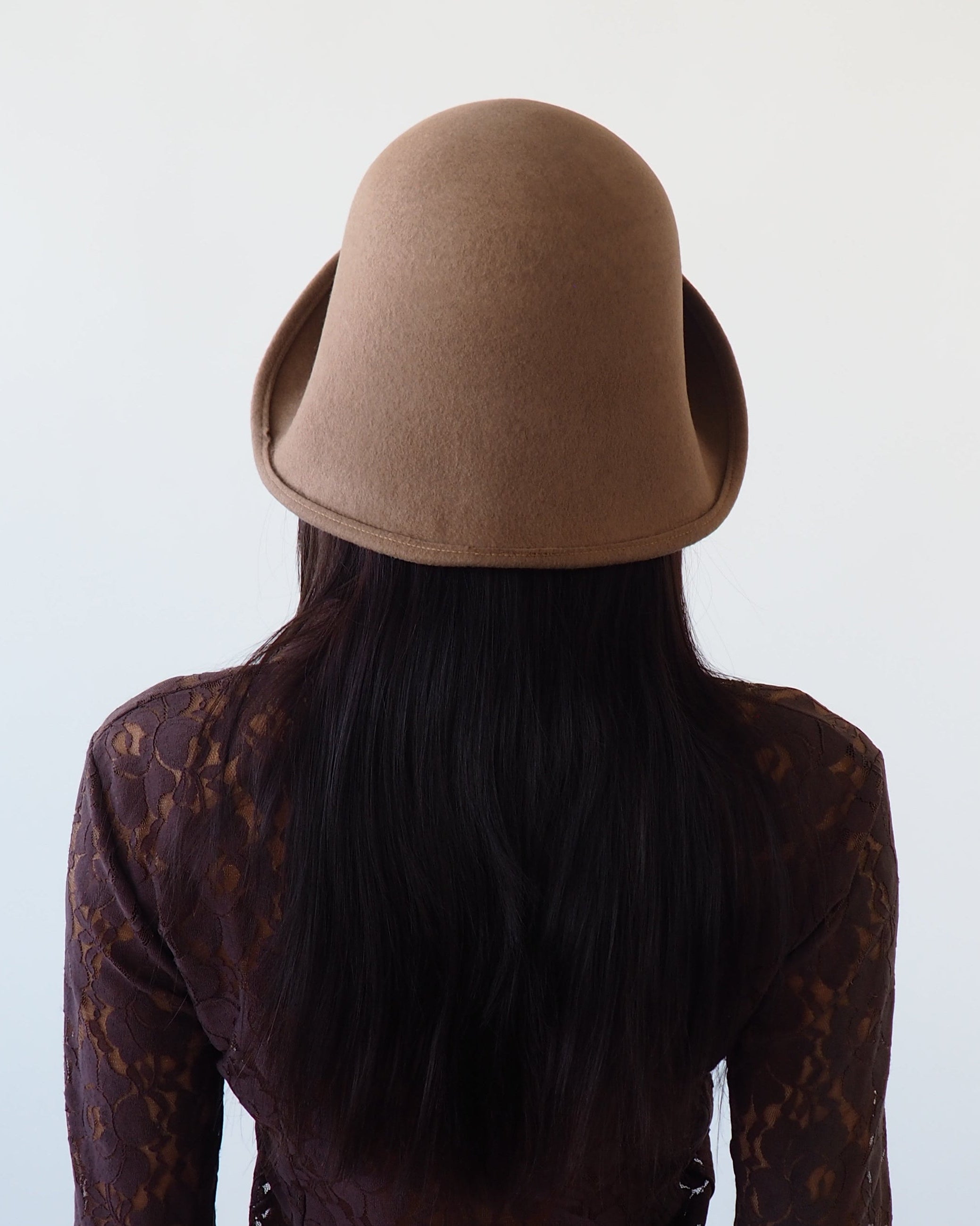 Crown Hat in Taupe Wool - CLYDE