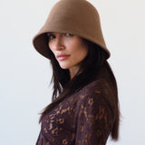 Crown Hat in Taupe Wool - CLYDE