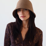 Crown Hat in Taupe Wool - CLYDE
