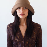 Crown Hat in Taupe Wool - CLYDE
