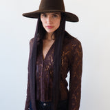 Dai Hat w. Scarves in Brown Melange - CLYDE