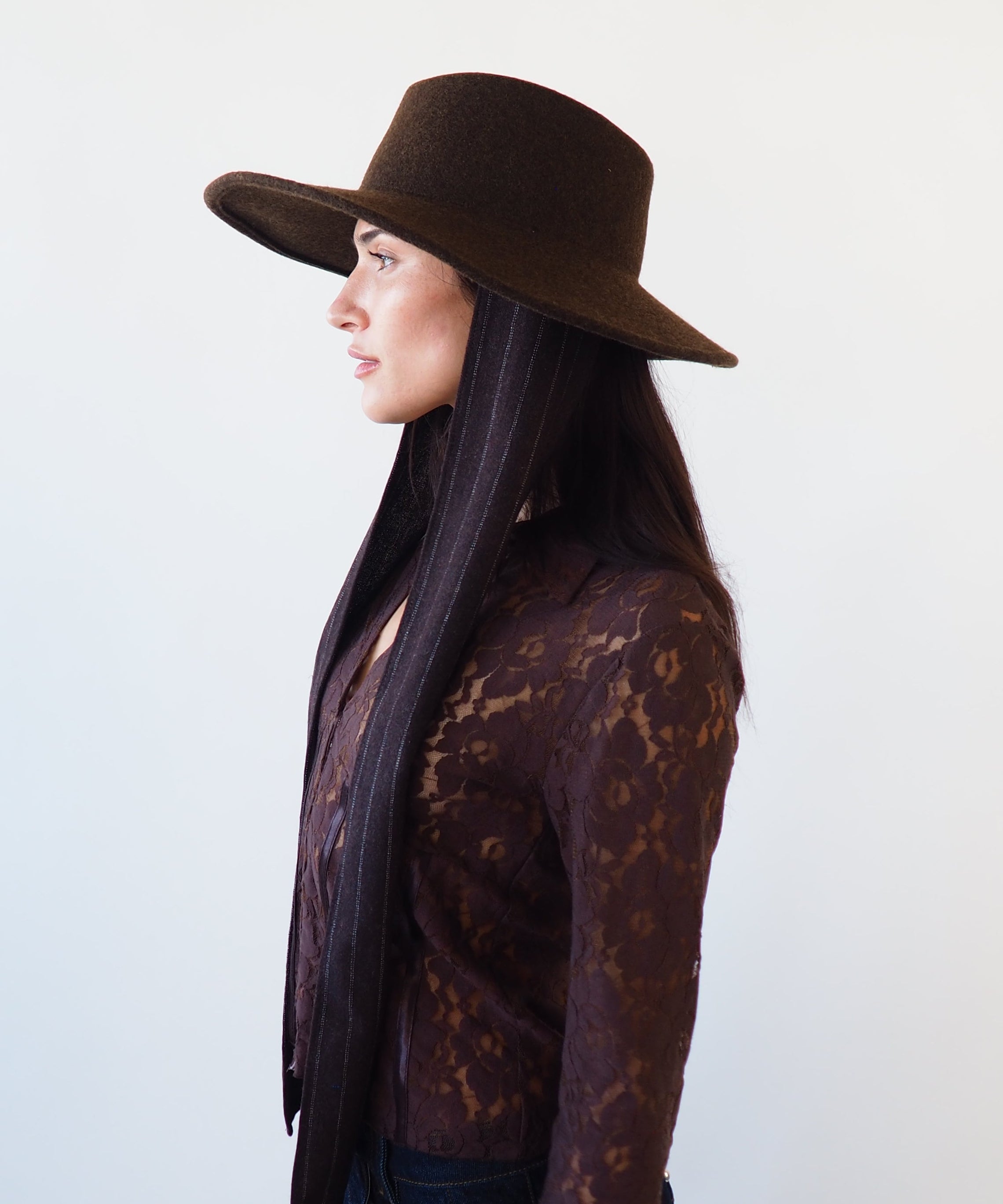 Dai Hat w. Scarves in Brown Melange - CLYDE