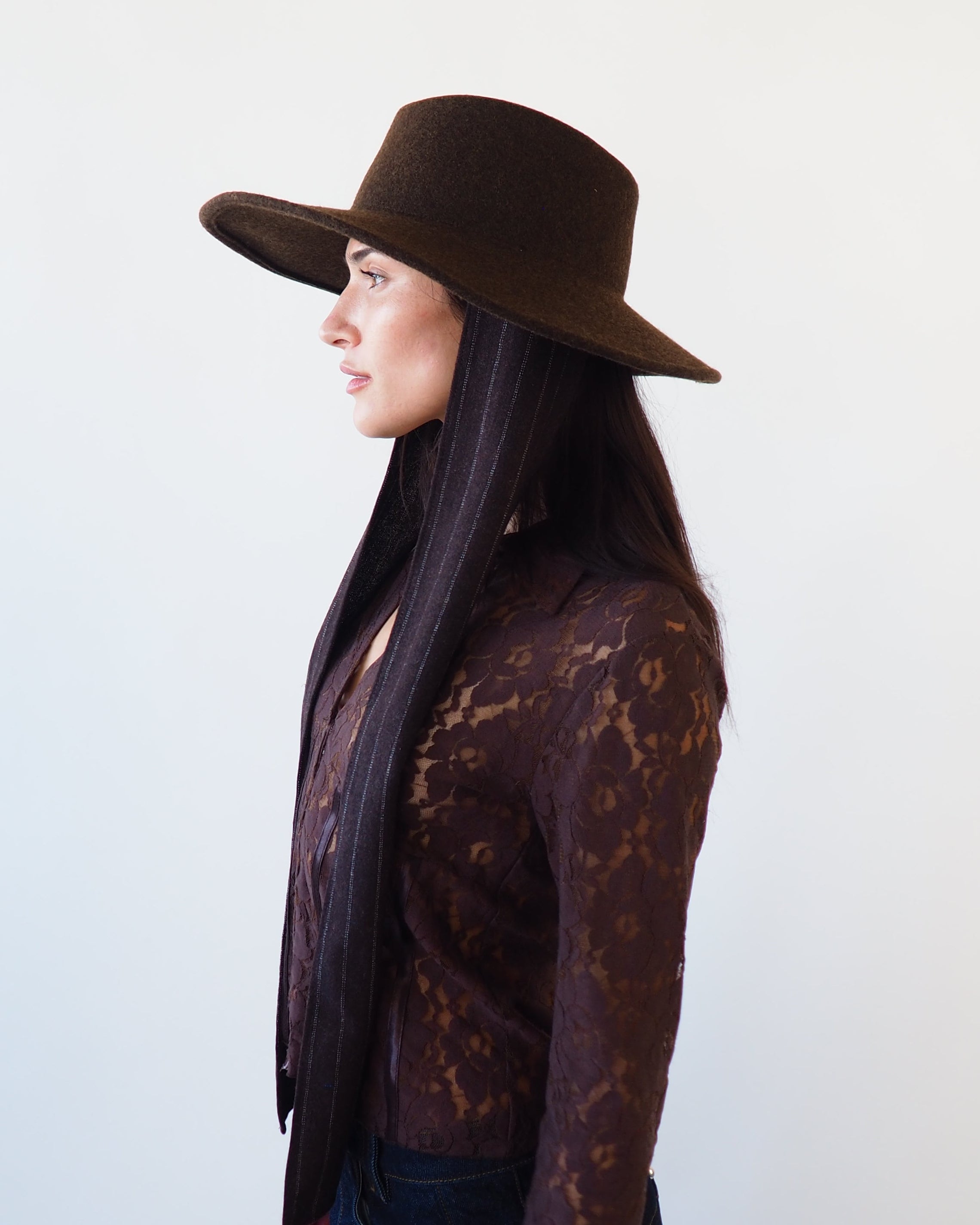 Dai Hat w. Scarves in Brown Melange - CLYDE