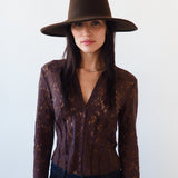Dai Hat in Brown Melange Wool - CLYDE