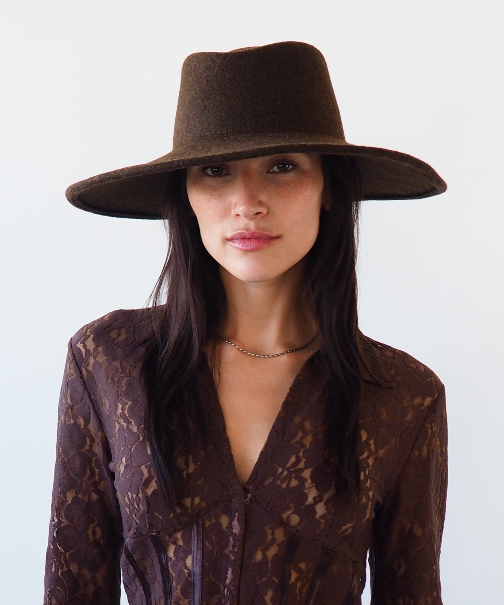 Dai Hat in Brown Melange Wool - CLYDE