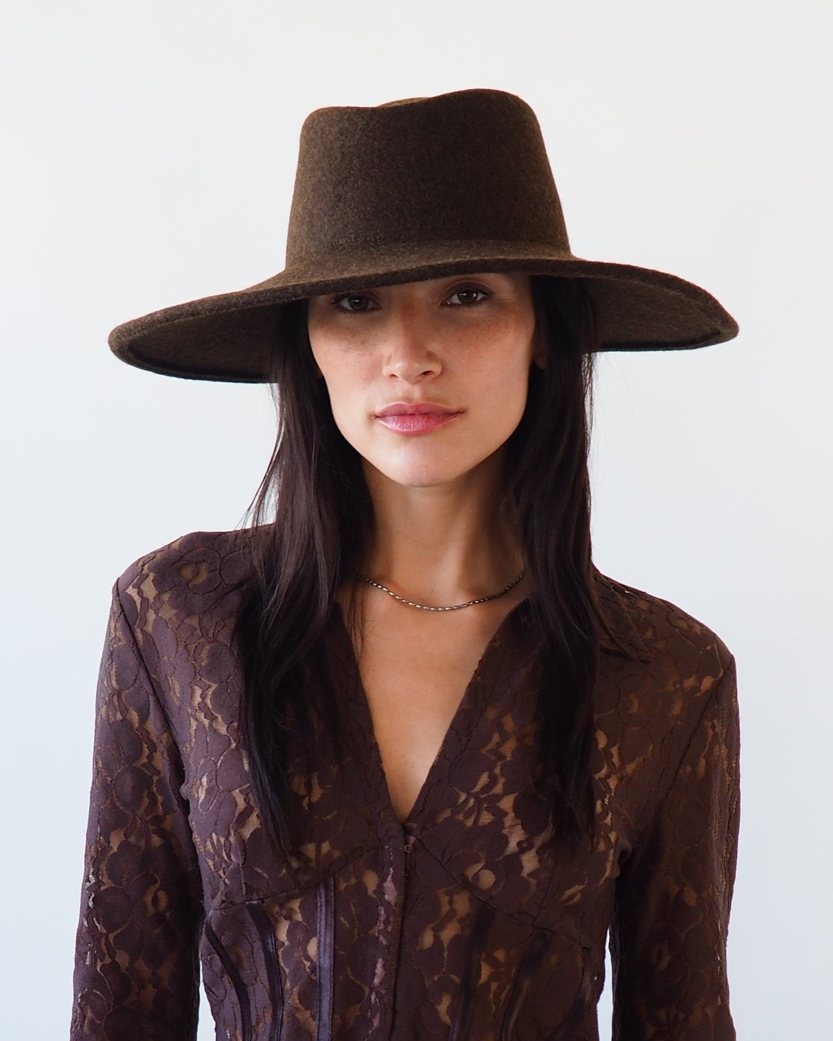Dai Hat in Brown Melange Wool - CLYDE