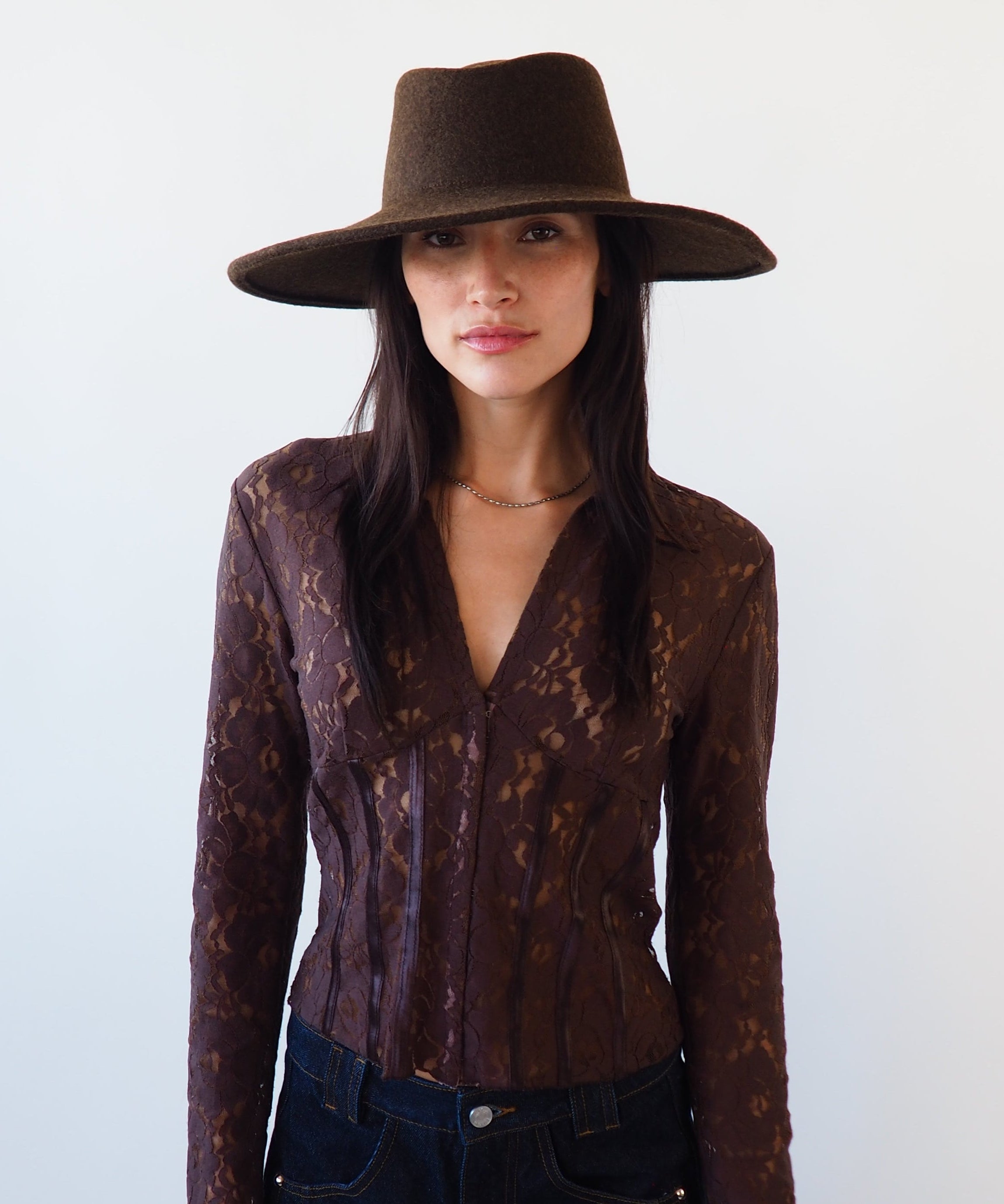 Dai Hat in Brown Melange Wool - CLYDE
