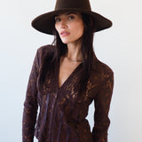 Dai Hat in Brown Melange Wool - CLYDE