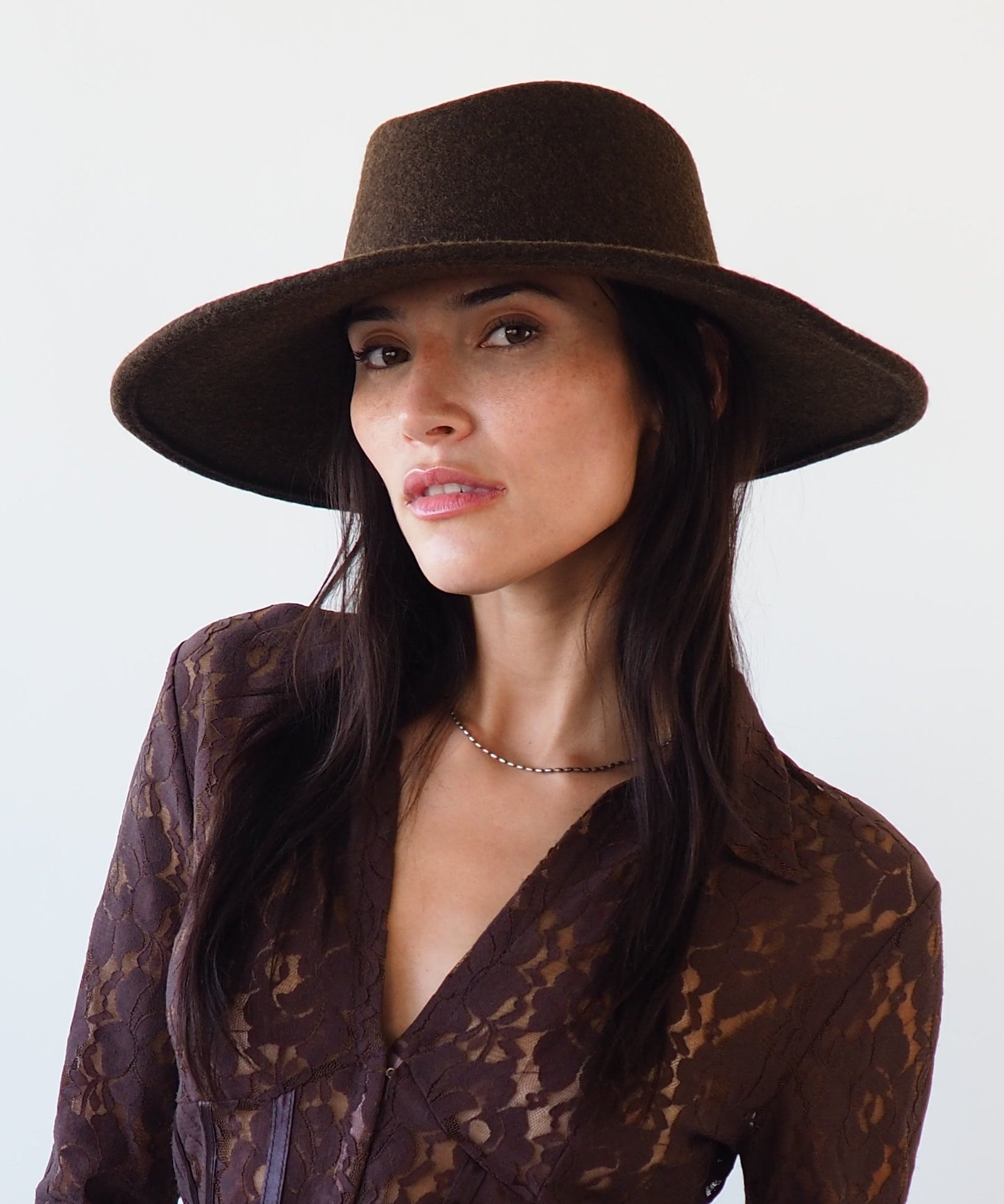 Dai Hat in Brown Melange Wool - CLYDE