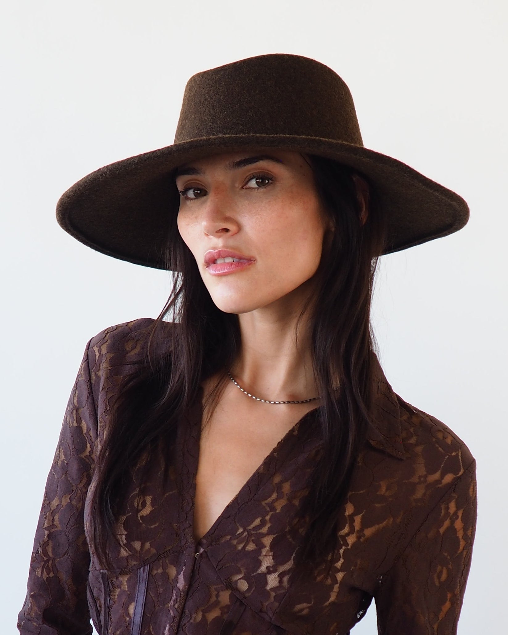 Dai Hat in Brown Melange Wool - CLYDE