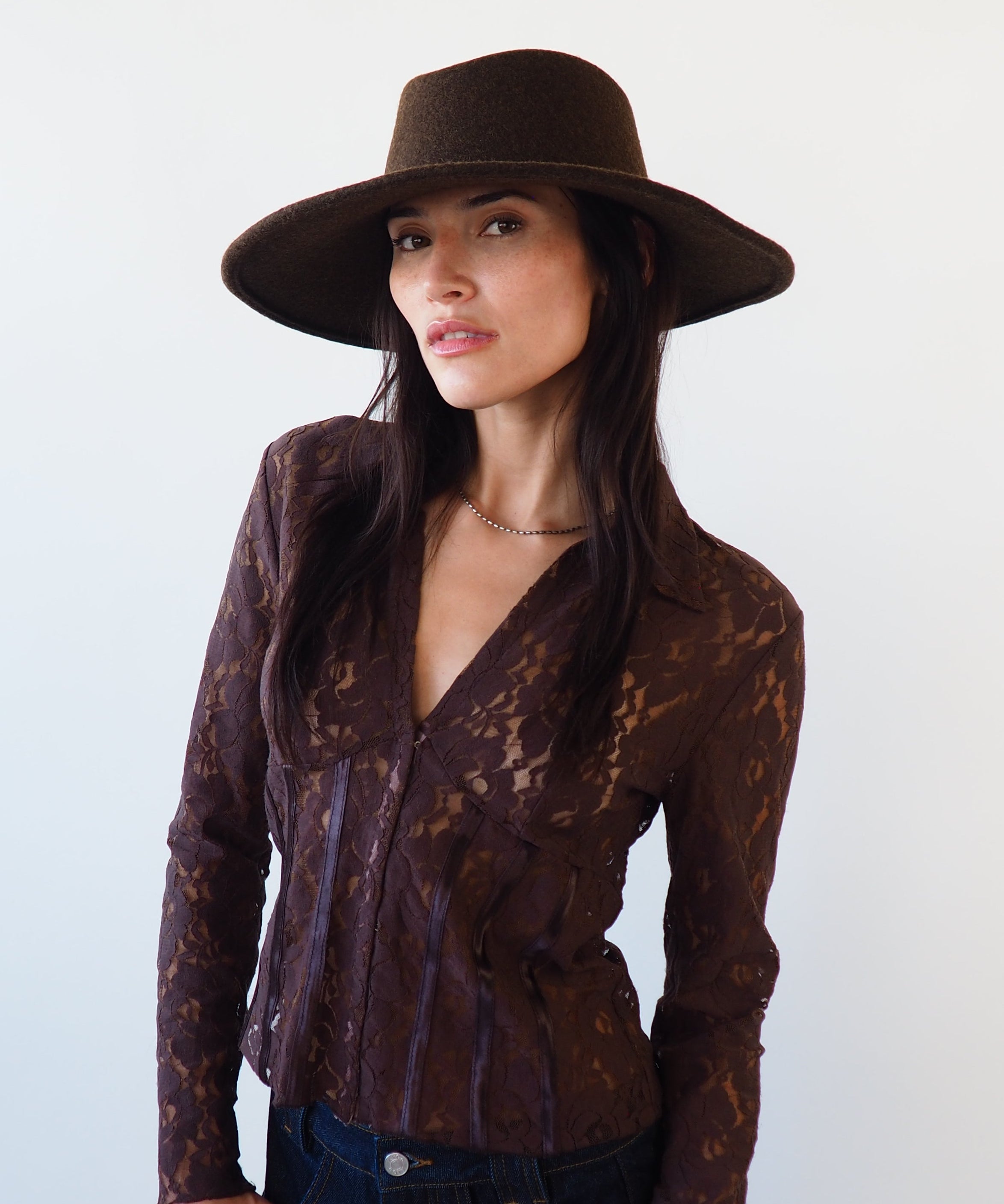 Dai Hat in Brown Melange Wool - CLYDE