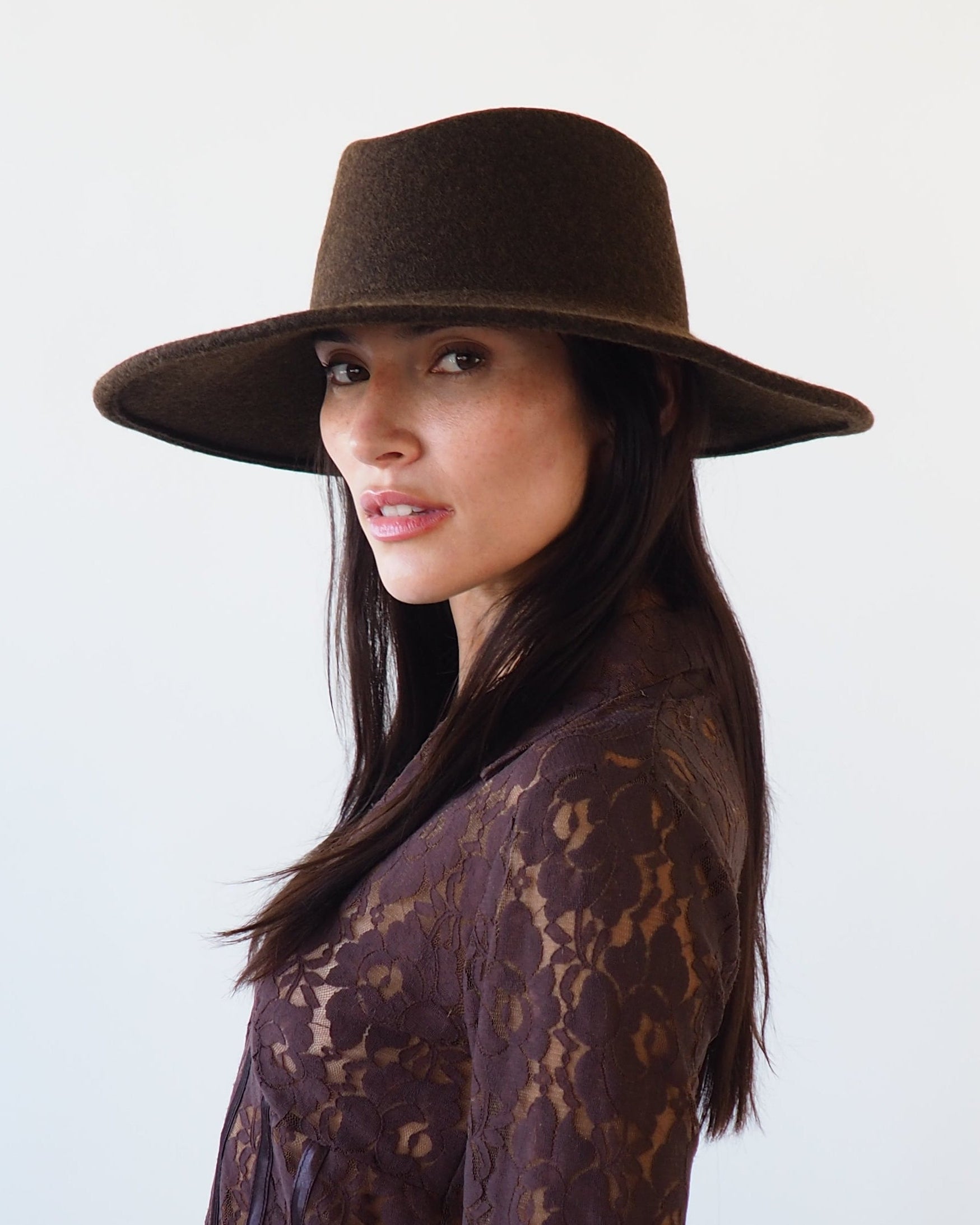 Dai Hat in Brown Melange Wool - CLYDE