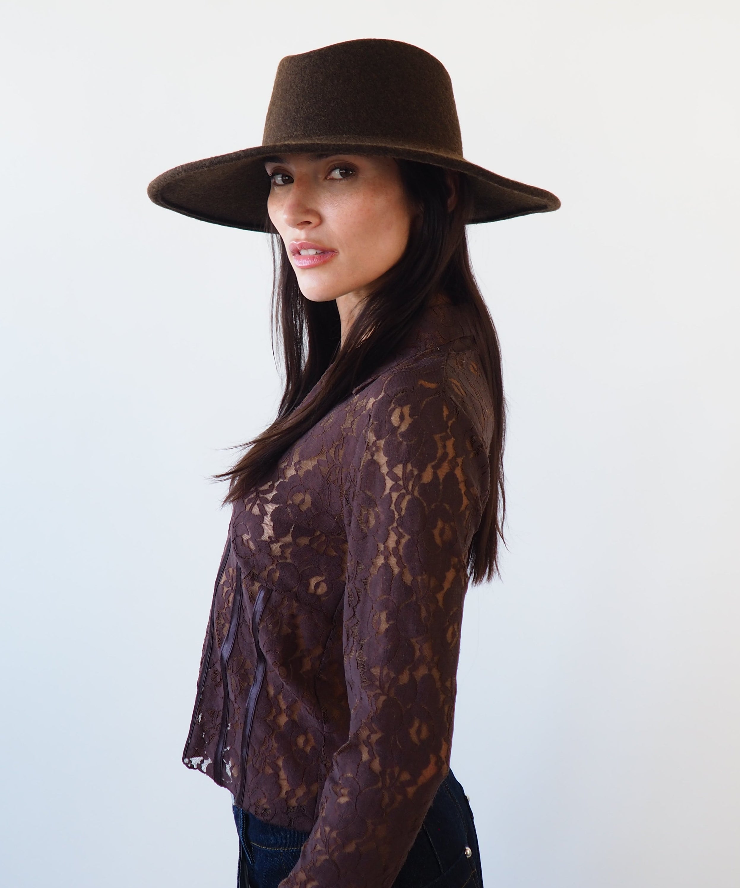 Dai Hat in Brown Melange Wool - CLYDE