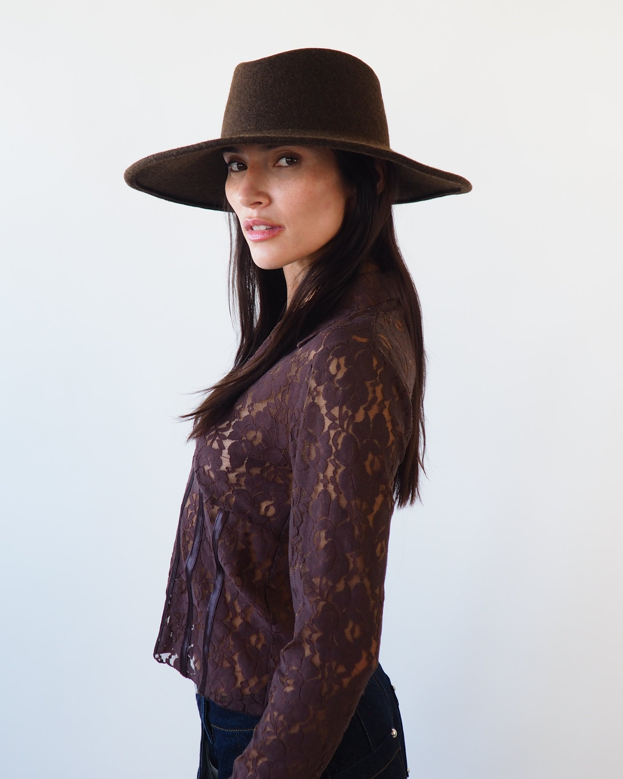 Dai Hat in Brown Melange Wool - CLYDE