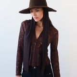 Dai Hat w. Scarves in Brown Melange - CLYDE
